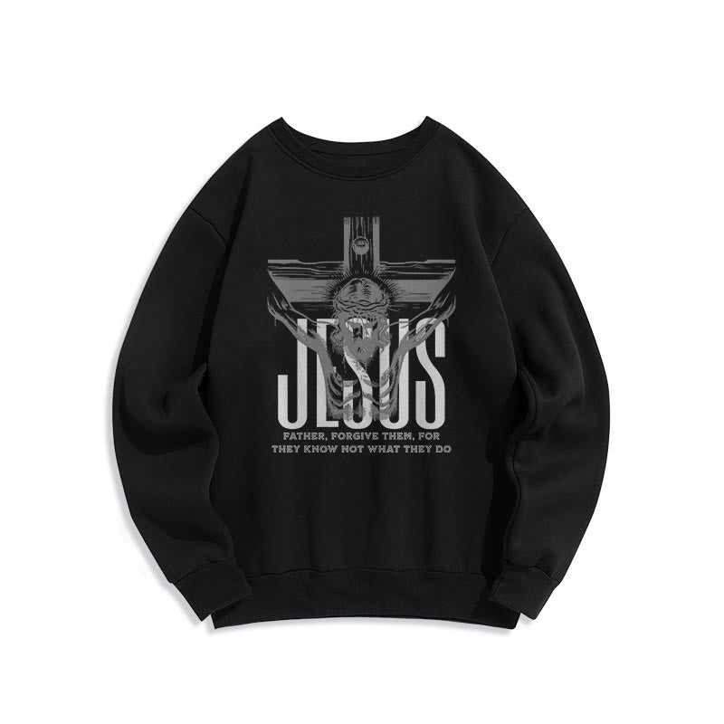 Christianartworkshop Klassisches Sweatshirt mit Kreuzmotiv und Fleece-Futter aus Polyester - Schwarz - 2XL - image 0