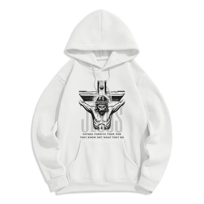Christianartworkshop Klassischer Hoodie mit Kreuzmotiv und Fleece-Futter aus Polyester, gefüttert mit Polyester - Weiß - 2XL - image 0