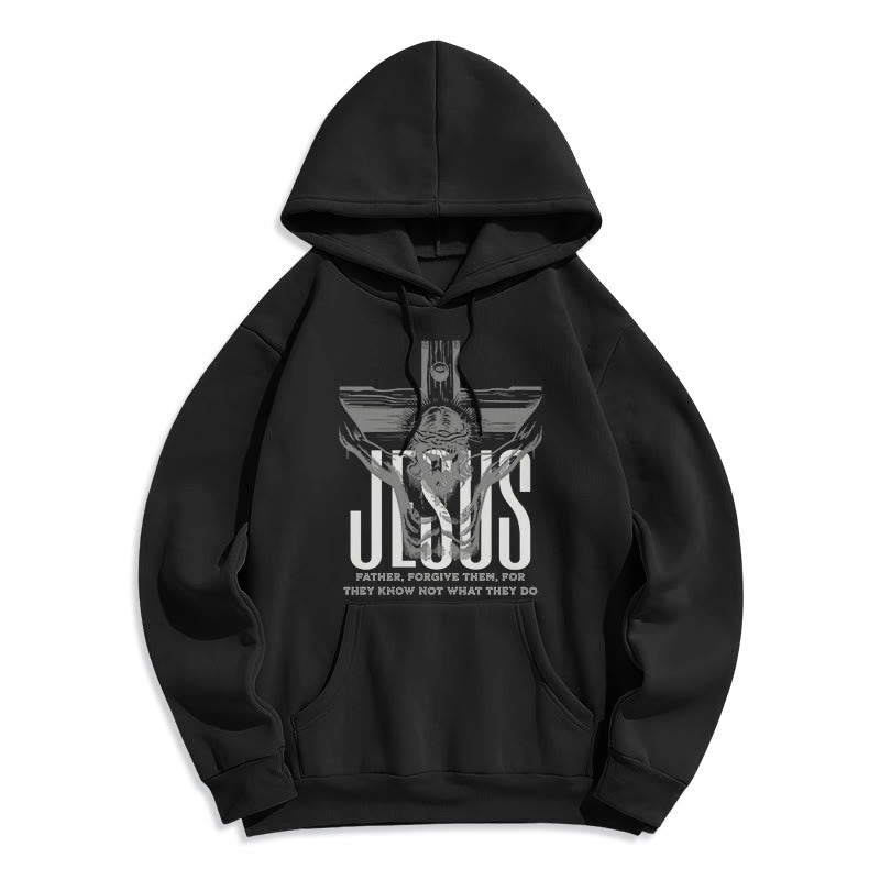 Christianartworkshop Klassischer Hoodie mit Kreuzmotiv und Fleece-Futter aus Polyester, gefüttert mit Polyester - Schwarz - 2XL - image 5