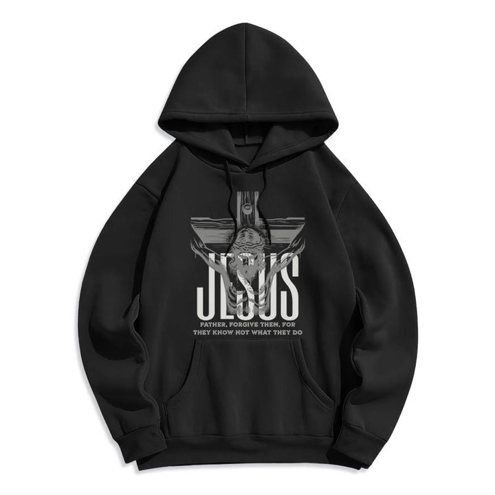 Christianartworkshop Klassischer Hoodie mit Kreuzmotiv und Fleece-Futter aus Polyester, gefüttert mit Polyester - Schwarz - 2XL - image 5