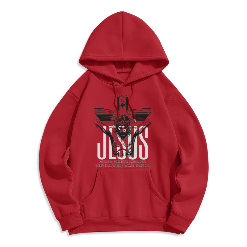 Christianartworkshop Klassischer Hoodie mit Kreuzmotiv und Fleece-Futter aus Polyester, gefüttert mit Polyester - Rot - 2XL - image 35