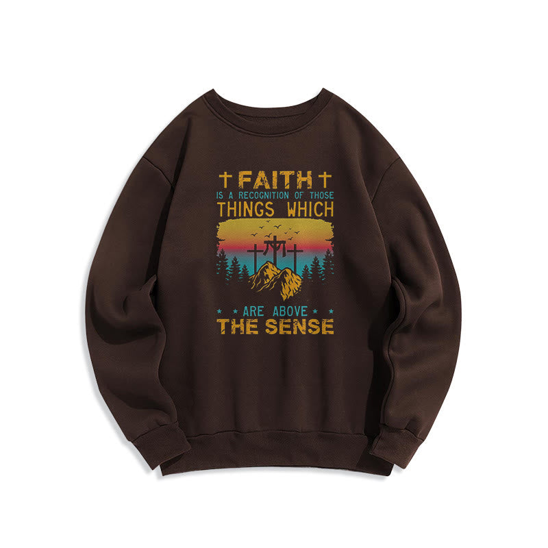 Christianartworkshop Farbiger Stil Faith Is A Recognition Fleece-gefüttertes Polyester-Sweatshirt - Braun - 2XL - image 20