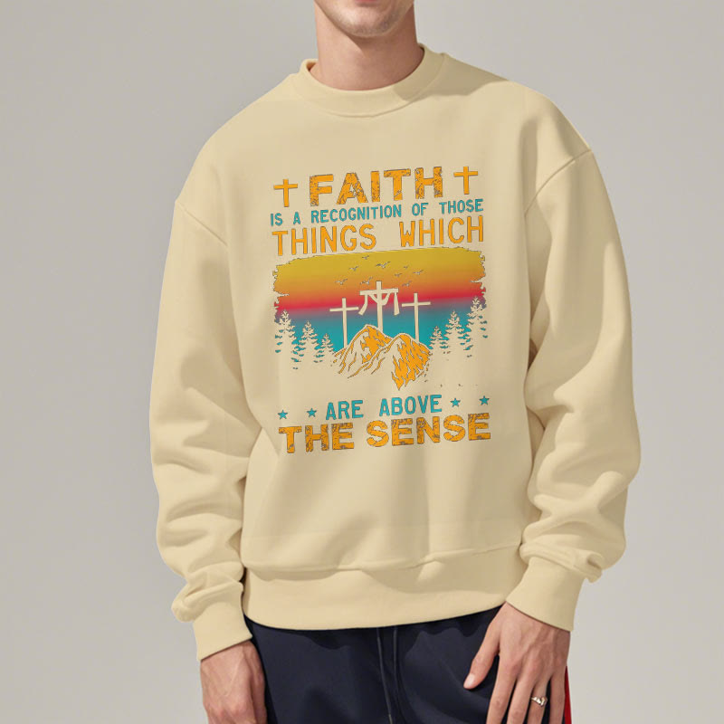 Christianartworkshop Farbiger Stil Faith Is A Recognition Fleece-gefüttertes Polyester-Sweatshirt