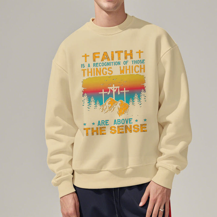 Christianartworkshop Farbiger Stil Faith Is A Recognition Fleece-gefüttertes Polyester-Sweatshirt