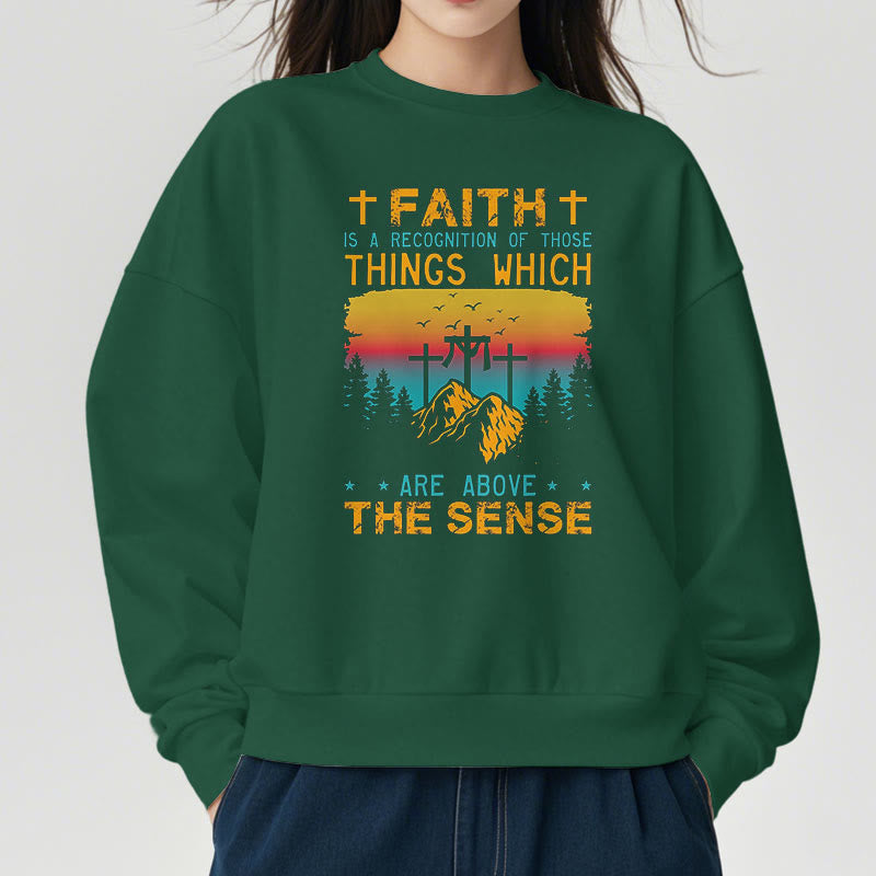 Christianartworkshop Farbiger Stil Faith Is A Recognition Fleece-gefüttertes Polyester-Sweatshirt