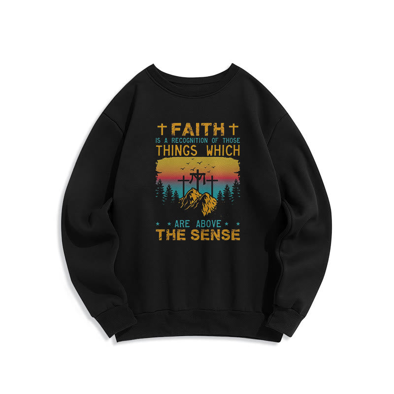 Christianartworkshop Farbiger Stil Faith Is A Recognition Fleece-gefüttertes Polyester-Sweatshirt - Schwarz - 2XL - image 5