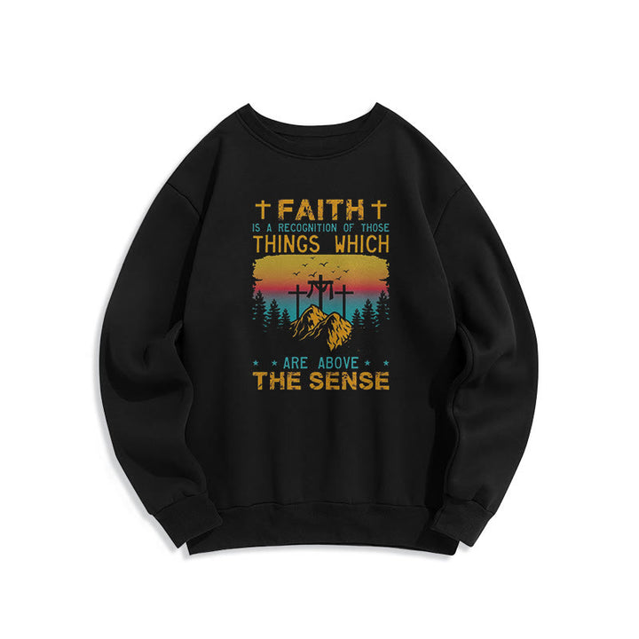 Christianartworkshop Farbiger Stil Faith Is A Recognition Fleece-gefüttertes Polyester-Sweatshirt - Schwarz - 2XL - image 5