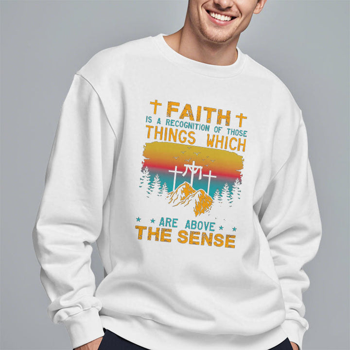 Christianartworkshop Farbiger Stil Faith Is A Recognition Fleece-gefüttertes Polyester-Sweatshirt