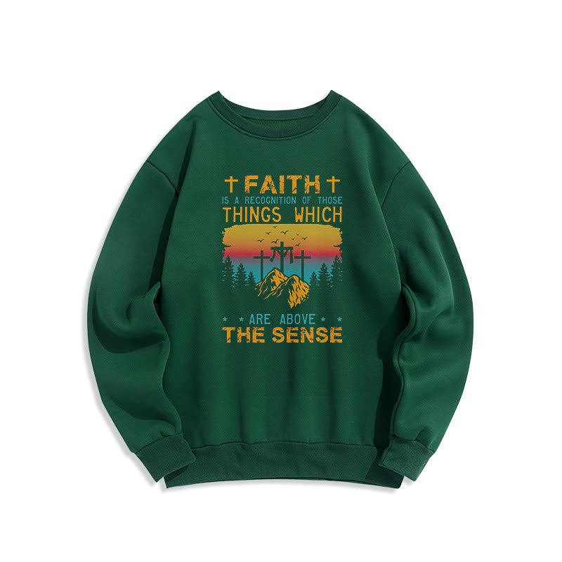 Christianartworkshop Farbiger Stil Faith Is A Recognition Fleece-gefüttertes Polyester-Sweatshirt - Grün - 2XL - image 25