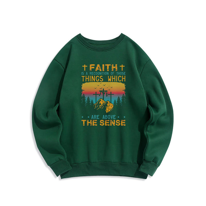Christianartworkshop Farbiger Stil Faith Is A Recognition Fleece-gefüttertes Polyester-Sweatshirt - Grün - 2XL - image 25