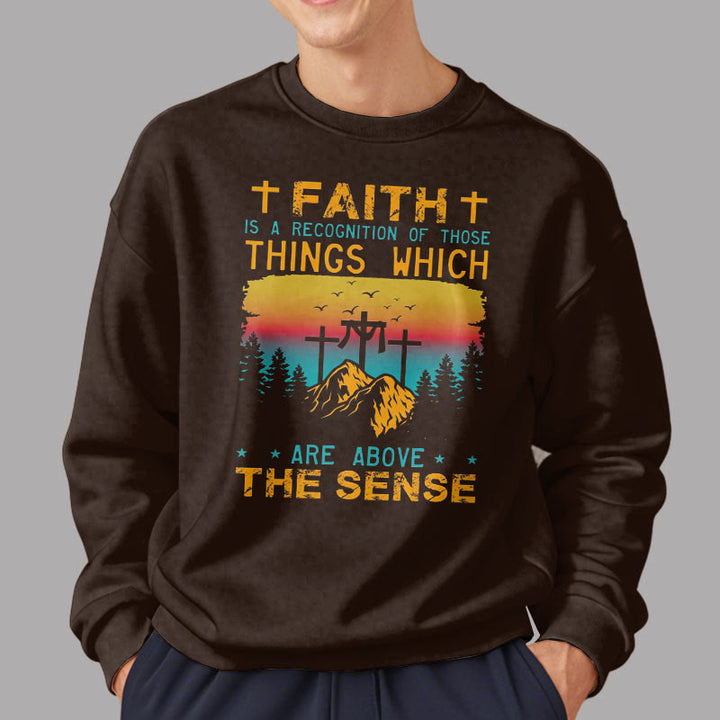 Christianartworkshop Farbiger Stil Faith Is A Recognition Fleece-gefüttertes Polyester-Sweatshirt - image 23
