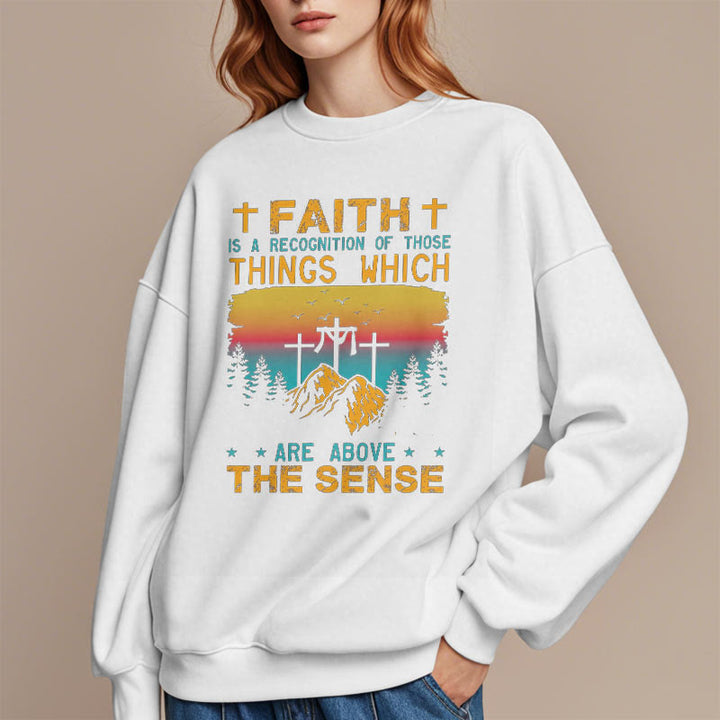 Christianartworkshop Farbiger Stil Faith Is A Recognition Fleece-gefüttertes Polyester-Sweatshirt
