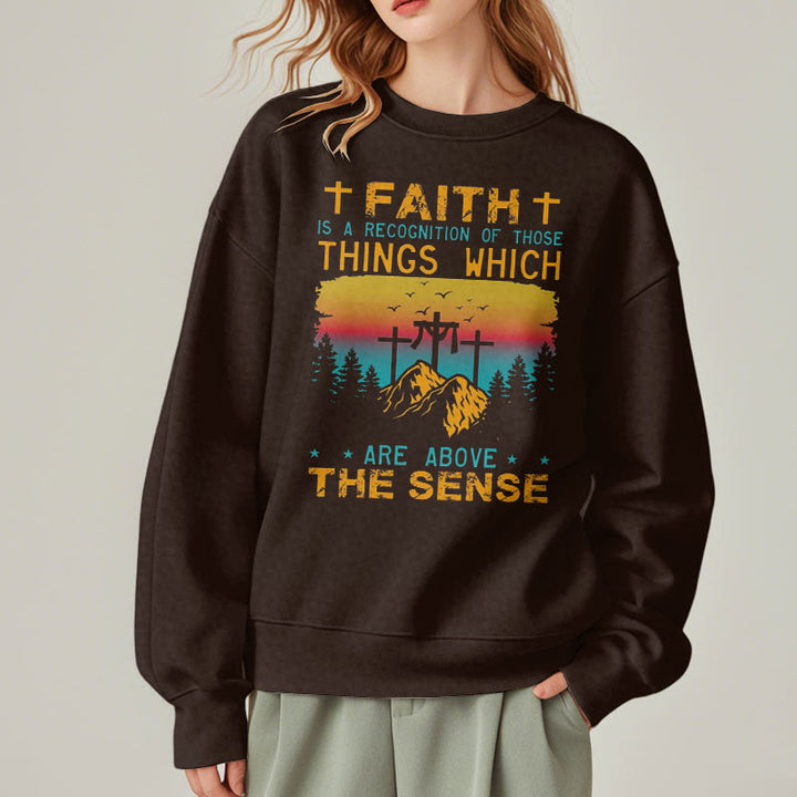 Christianartworkshop Farbiger Stil Faith Is A Recognition Fleece-gefüttertes Polyester-Sweatshirt