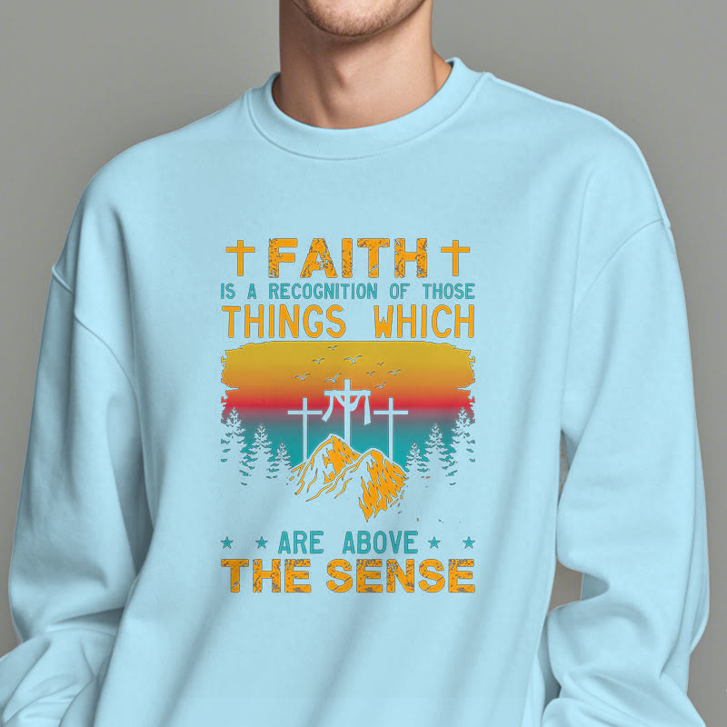 Christianartworkshop Farbiges Sweatshirt „Glaube ist eine Anerkennung“ aus gefüttertem Polyester - image 1