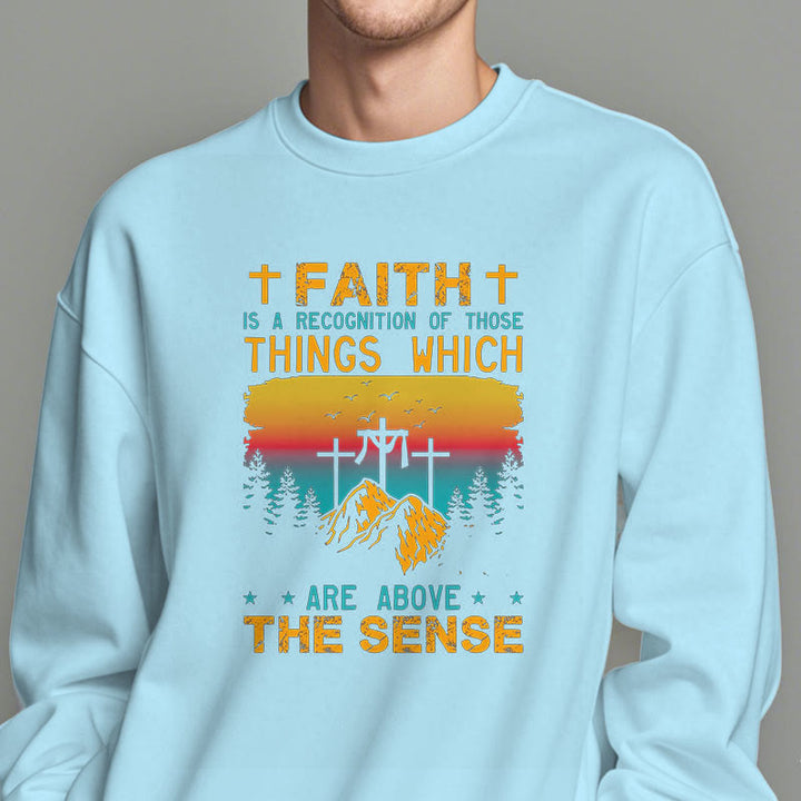 Christianartworkshop Farbiges Sweatshirt „Glaube ist eine Anerkennung“ aus gefüttertem Polyester - image 1