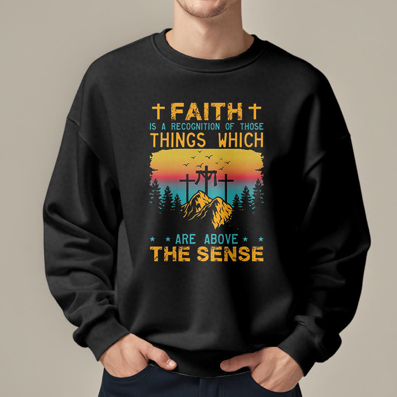 Christianartworkshop Farbiger Stil Faith Is A Recognition Fleece-gefüttertes Polyester-Sweatshirt