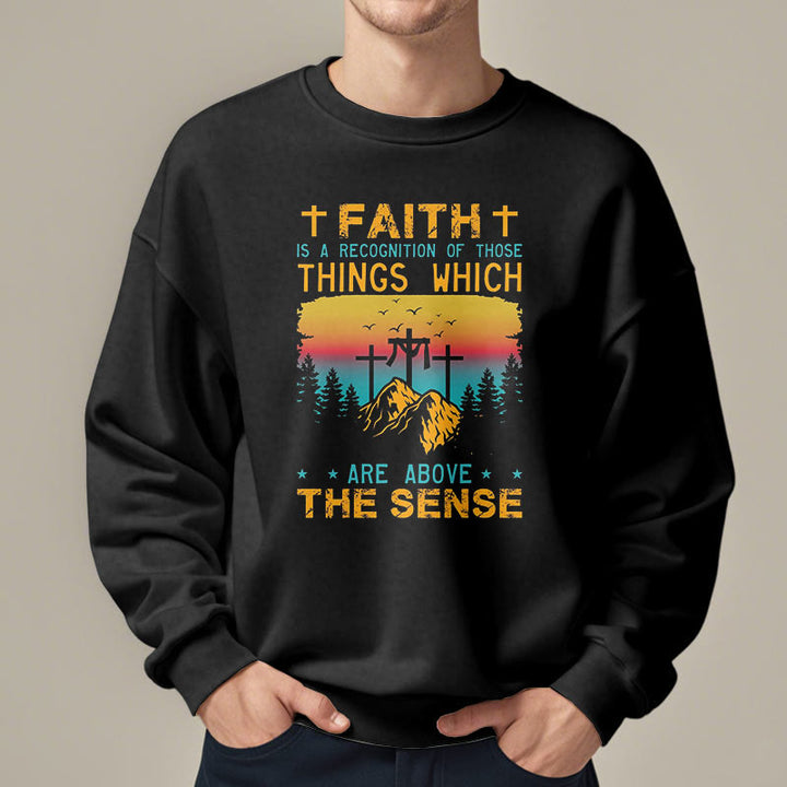 Christianartworkshop Farbiger Stil Faith Is A Recognition Fleece-gefüttertes Polyester-Sweatshirt