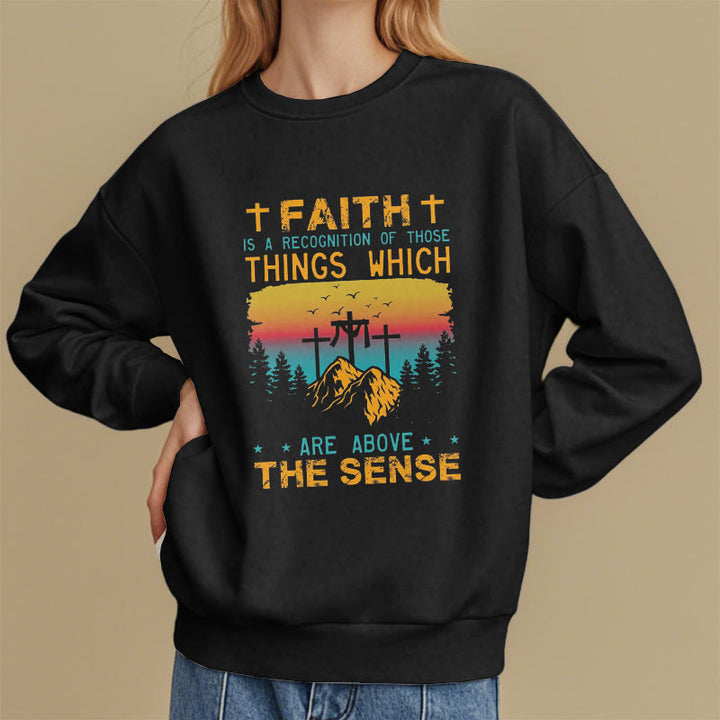 Christianartworkshop Farbiger Stil Faith Is A Recognition Fleece-gefüttertes Polyester-Sweatshirt - image 8