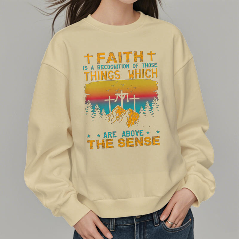 Christianartworkshop Farbiger Stil Faith Is A Recognition Fleece-gefüttertes Polyester-Sweatshirt