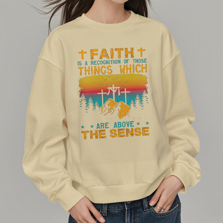 Christianartworkshop Farbiger Stil Faith Is A Recognition Fleece-gefüttertes Polyester-Sweatshirt