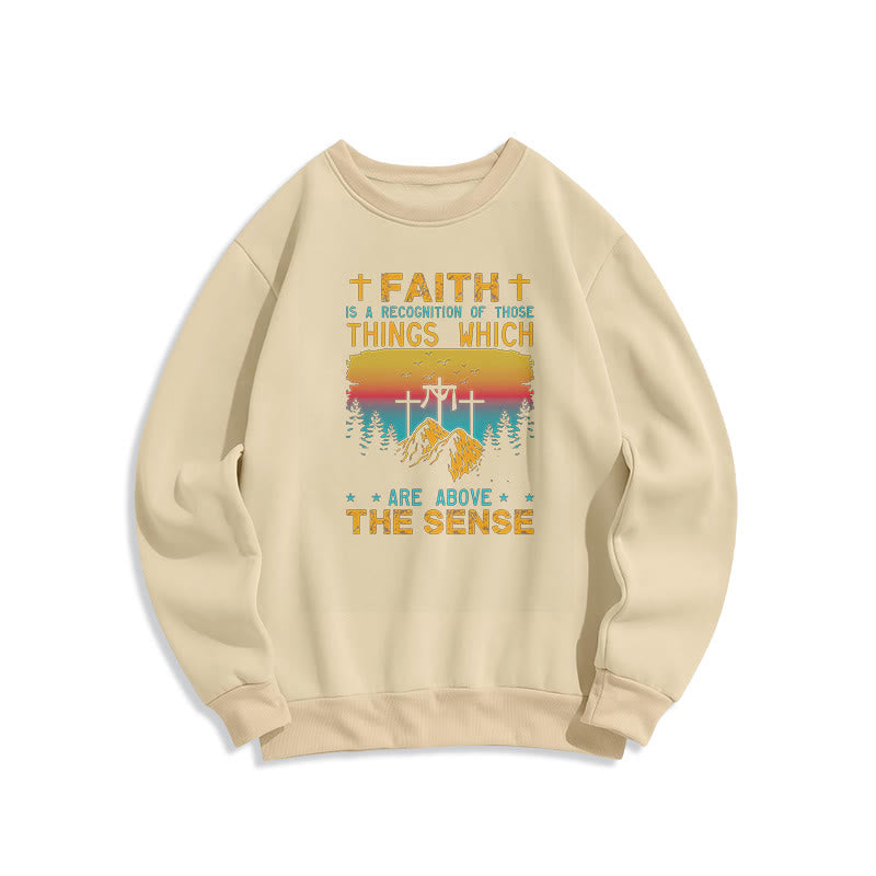 Christianartworkshop Farbiger Stil Faith Is A Recognition Fleece-gefüttertes Polyester-Sweatshirt - Beige - 2XL - image 15