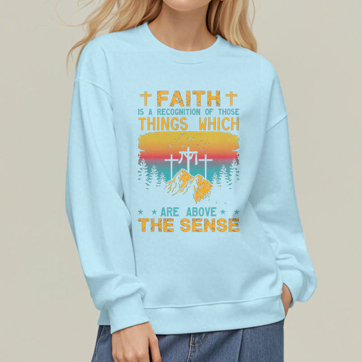 Christianartworkshop Farbiger Stil Faith Is A Recognition Fleece-gefüttertes Polyester-Sweatshirt