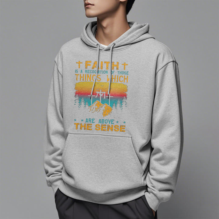 Christianartworkshop Farbiger Stil Faith Is A Recognition Fleece-gefütterter Polyester-Kapuzenpullover - image 27