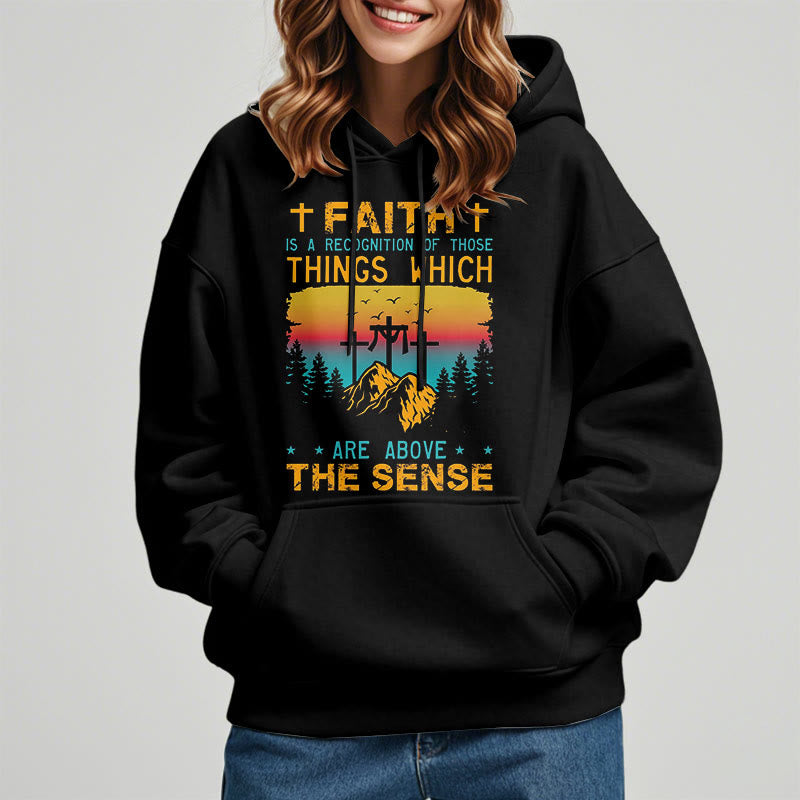 Christianartworkshop Farbiger Stil Faith Is A Recognition Fleece-gefütterter Polyester-Kapuzenpullover - image 8