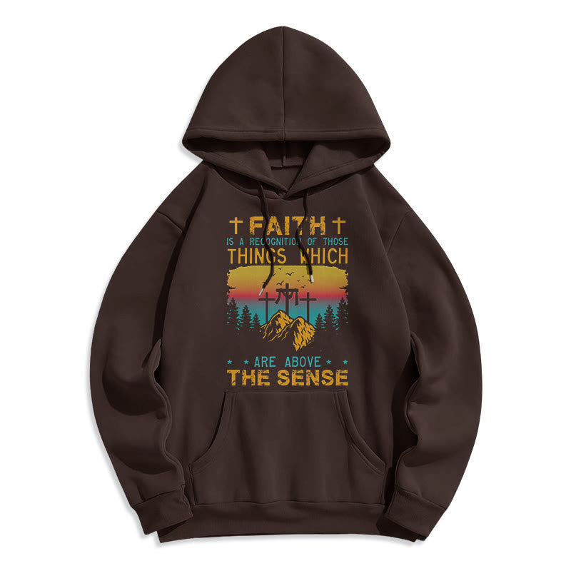 Christianartworkshop Farbiger Stil Faith Is A Recognition Fleece-gefütterter Polyester-Kapuzenpullover - Braun - 2XL - image 0