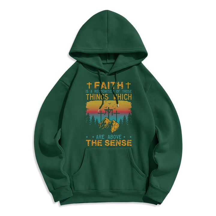 Christianartworkshop Farbiger Stil Faith Is A Recognition Fleece-gefütterter Polyester-Kapuzenpullover