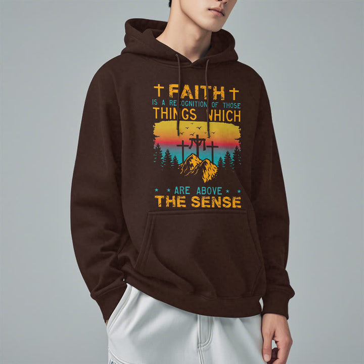 Christianartworkshop Farbiger Stil Faith Is A Recognition Fleece-gefütterter Polyester-Kapuzenpullover - image 2