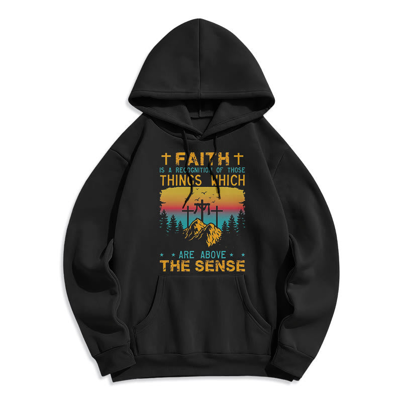Christianartworkshop Farbiger Stil Faith Is A Recognition Fleece-gefütterter Polyester-Kapuzenpullover - Schwarz - 2XL - image 5