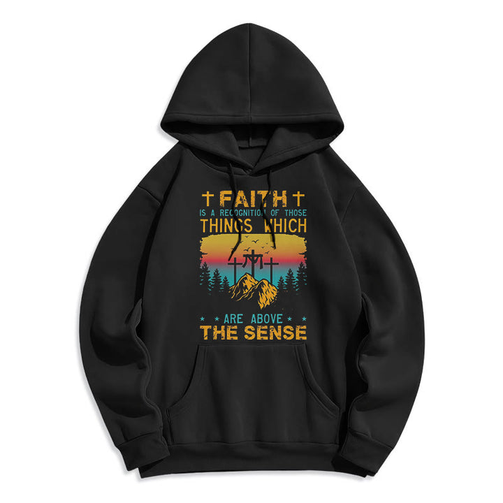 Christianartworkshop Farbiger Stil Faith Is A Recognition Fleece-gefütterter Polyester-Kapuzenpullover - Schwarz - 2XL - image 5