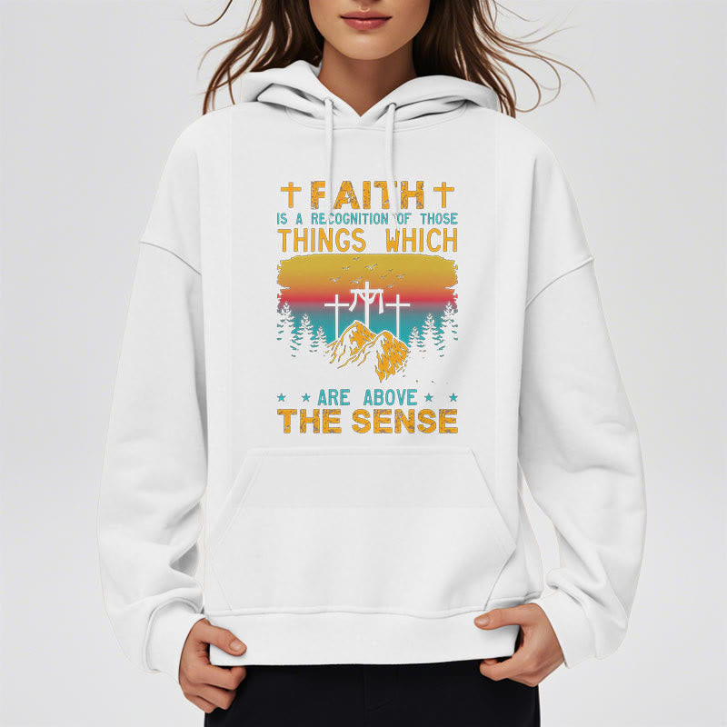 Christianartworkshop Farbiger Stil Faith Is A Recognition Fleece-gefütterter Polyester-Kapuzenpullover