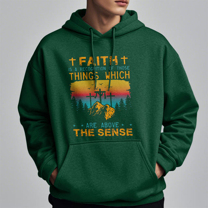 Christianartworkshop Farbiger Stil Faith Is A Recognition Fleece-gefütterter Polyester-Kapuzenpullover