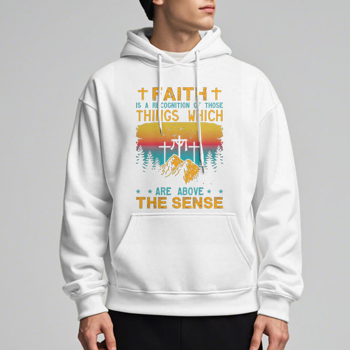 Christianartworkshop Farbiger Stil Faith Is A Recognition Fleece-gefütterter Polyester-Kapuzenpullover - image 12