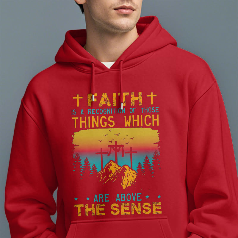 Christianartworkshop Farbiger Stil Faith Is A Recognition Fleece-gefütterter Polyester-Kapuzenpullover - image 37