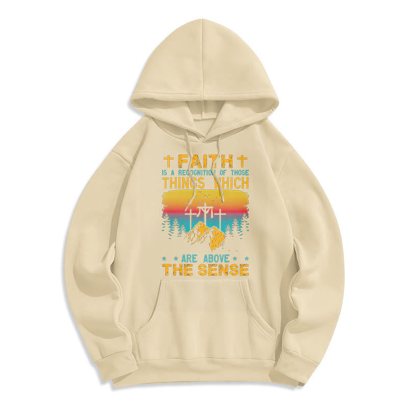 Christianartworkshop Farbiger Stil Faith Is A Recognition Fleece-gefütterter Polyester-Kapuzenpullover - Beige - 2XL - image 15