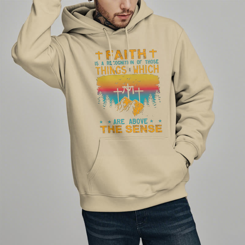 Christianartworkshop Farbiger Stil Faith Is A Recognition Fleece-gefütterter Polyester-Kapuzenpullover - image 17
