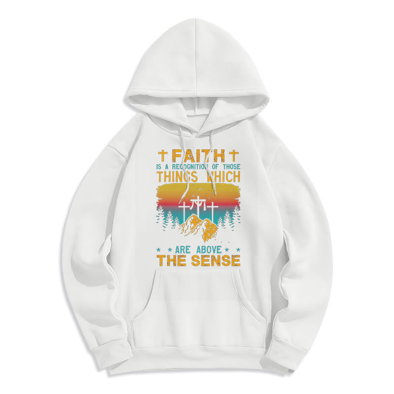 Christianartworkshop Farbiger Stil Faith Is A Recognition Fleece-gefütterter Polyester-Kapuzenpullover - Weiß - 2XL - image 10