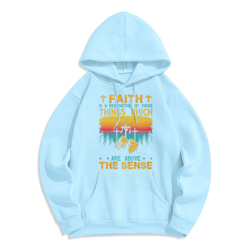 Christianartworkshop Farbiger Stil Faith Is A Recognition Fleece-gefütterter Polyester-Kapuzenpullover - Blau - 2XL - image 30