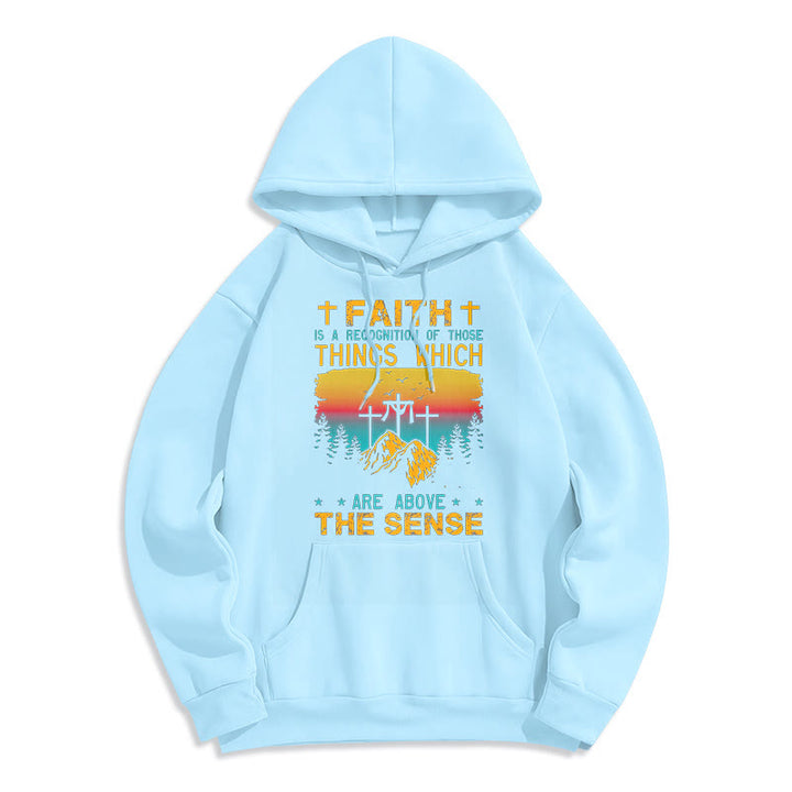 Christianartworkshop Farbiger Stil Faith Is A Recognition Fleece-gefütterter Polyester-Kapuzenpullover - Blau - 2XL - image 30