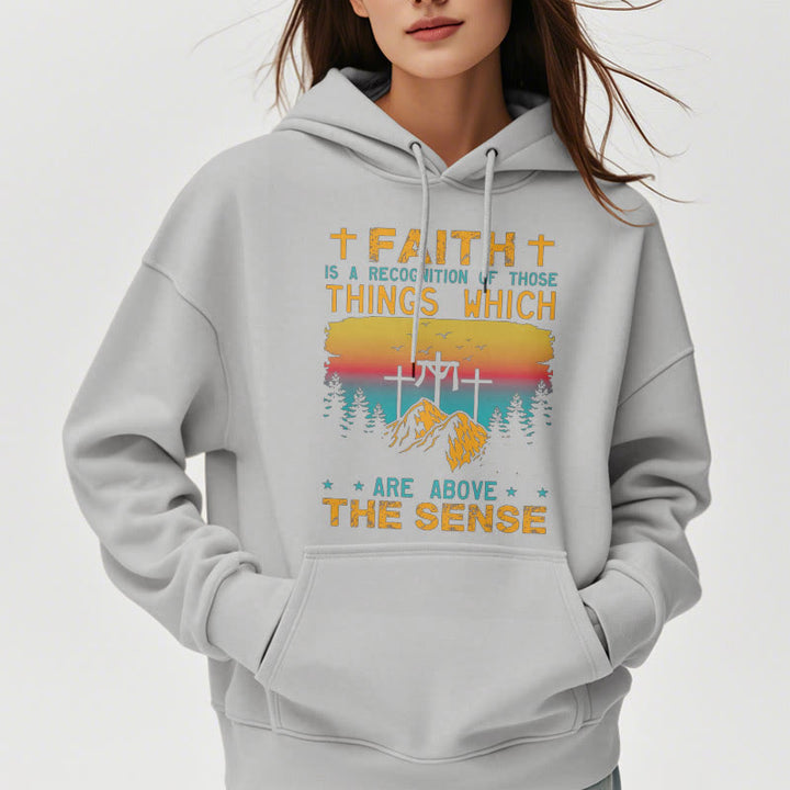 Christianartworkshop Farbiger Stil Faith Is A Recognition Fleece-gefütterter Polyester-Kapuzenpullover - image 28