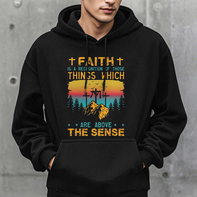 Christianartworkshop Farbiger Stil Faith Is A Recognition Fleece-gefütterter Polyester-Kapuzenpullover - image 7