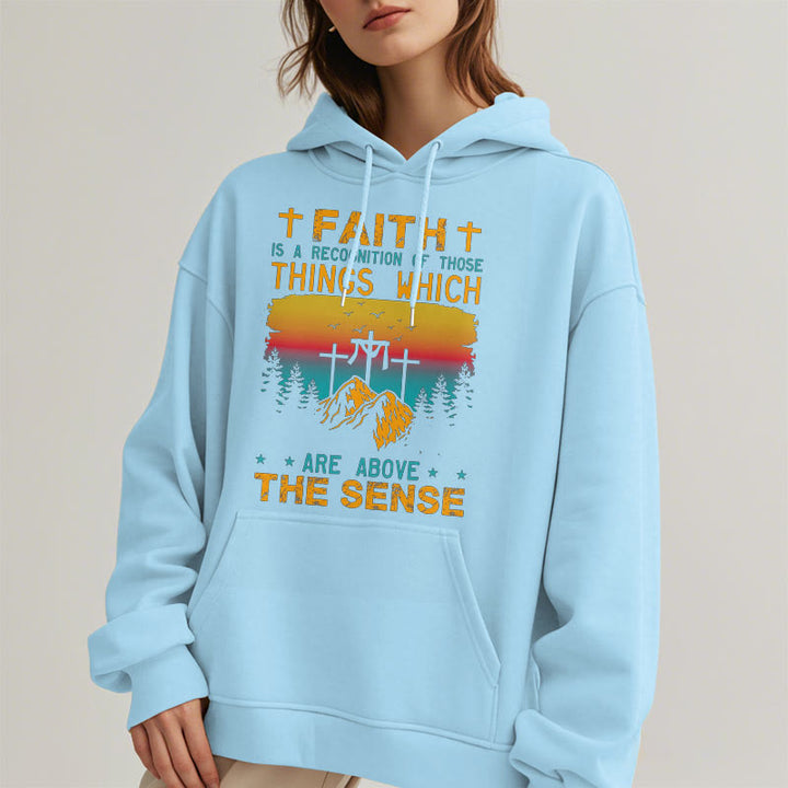 Christianartworkshop Farbiger Stil Faith Is A Recognition Fleece-gefütterter Polyester-Kapuzenpullover - image 33
