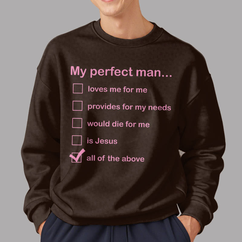 Christianartworkshop Moderner Stil My Perfect Man Is Jesus Polyester-Sweatshirt mit Fleecefutter