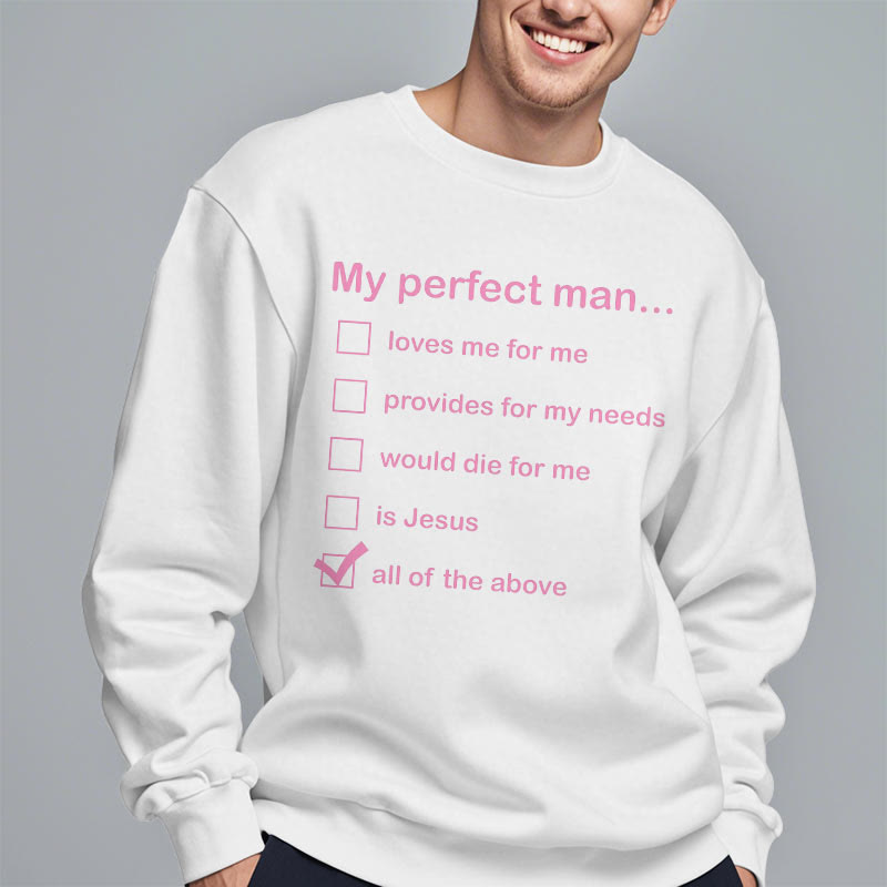 Christianartworkshop Moderner Stil My Perfect Man Is Jesus Polyester-Sweatshirt mit Fleecefutter