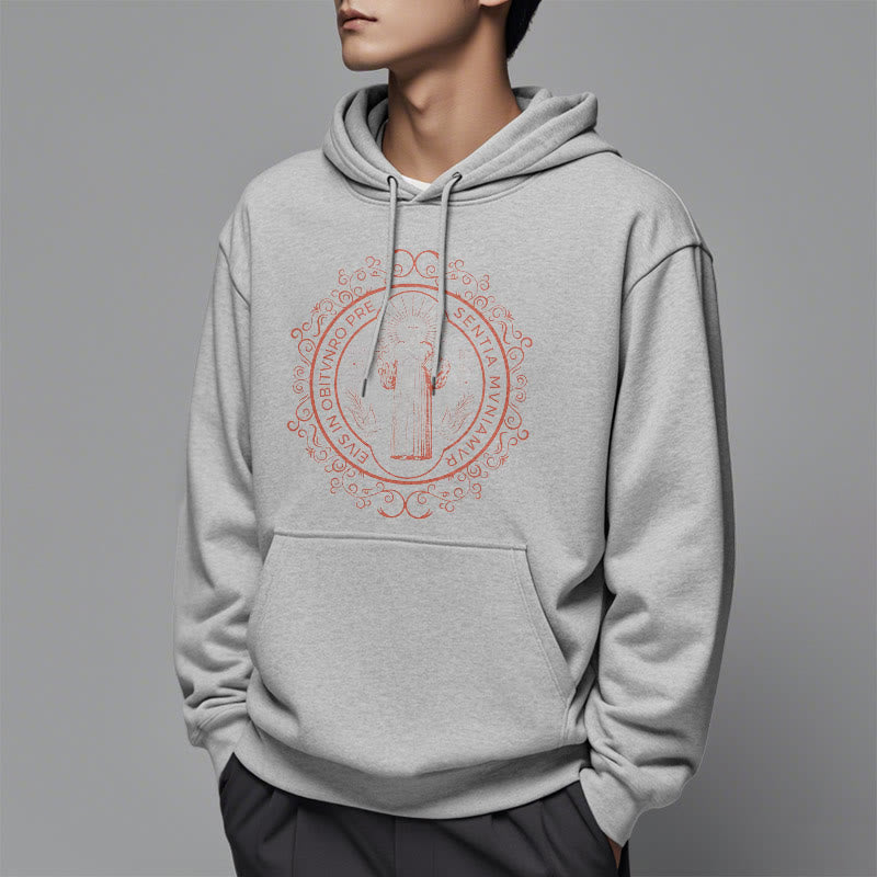 Christianartworkshop Klassischer Kapuzenpullover mit Blumenmuster des Heiligen Benedikt, gefüttert mit Fleece, Polyester - image 32