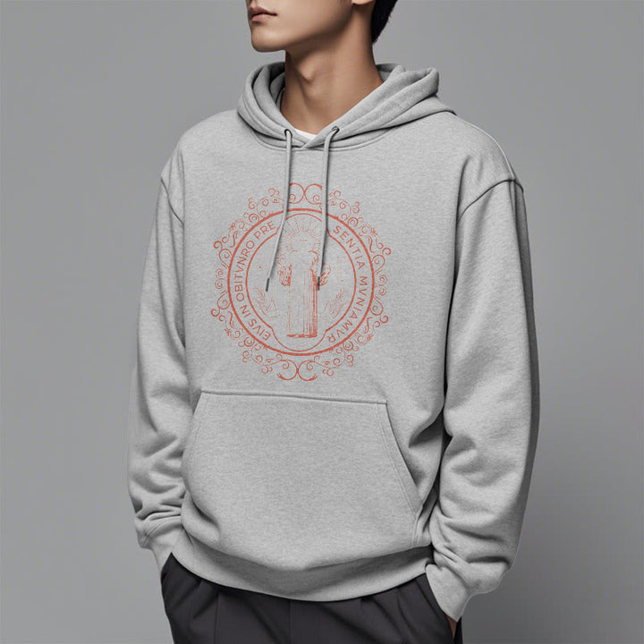 Christianartworkshop Klassischer Kapuzenpullover mit Blumenmuster des Heiligen Benedikt, gefüttert mit Fleece, Polyester - image 32