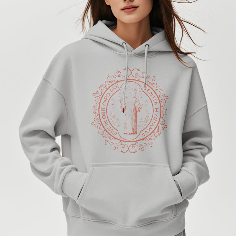 Christianartworkshop Klassischer Kapuzenpullover mit Blumenmuster des Heiligen Benedikt, gefüttert mit Fleece, Polyester - image 33